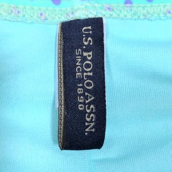 U.S. Polo Assn. Womens Bikini Swim Bottoms Size Large Dots Sea Green Purple - Picture 4 of 6